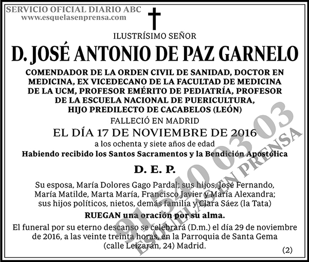 José Antonio de Paz Garnelo